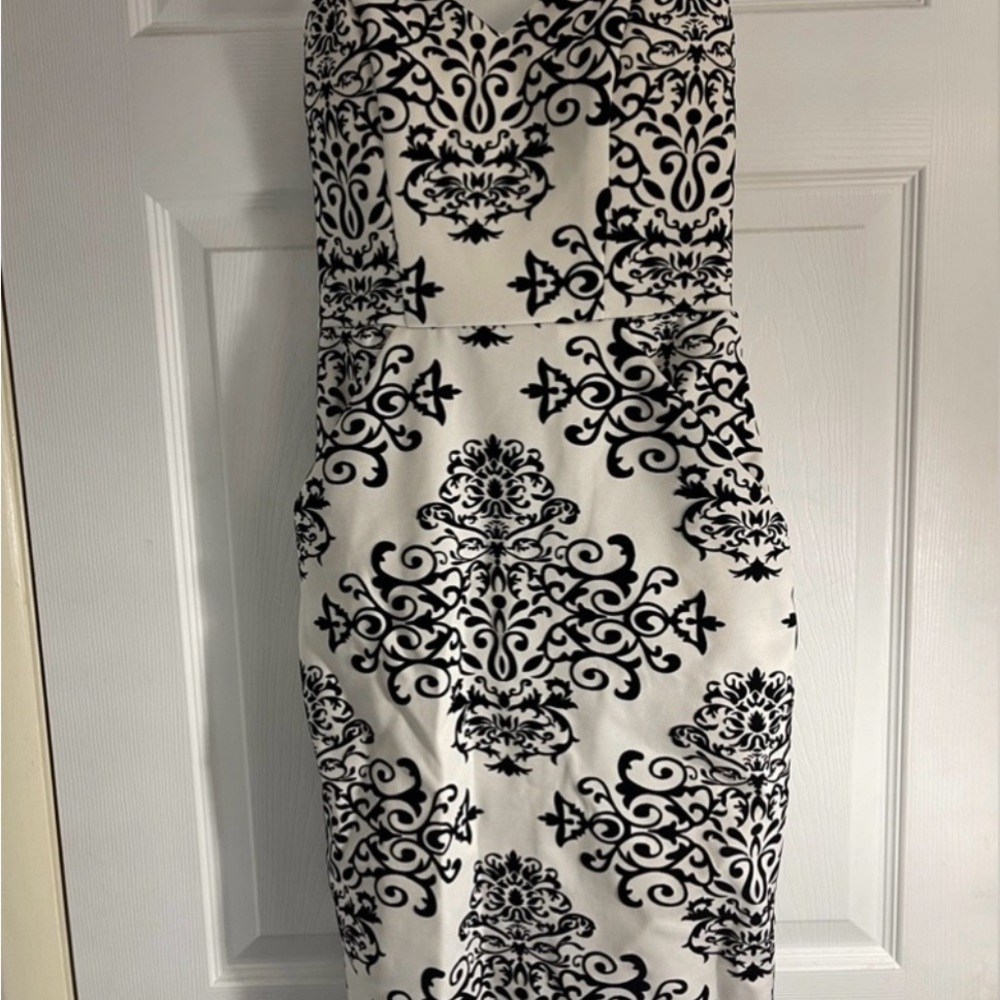 Macy's Black and White Midi Dress